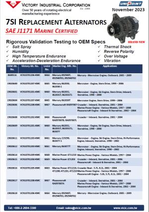 Victory 7SI, SAE J1171 Marine Certified Alternators(Image)