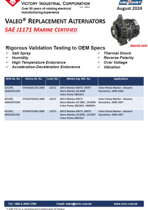 Valeo®, SAE J1171 Marine Certified Alternators(Image)